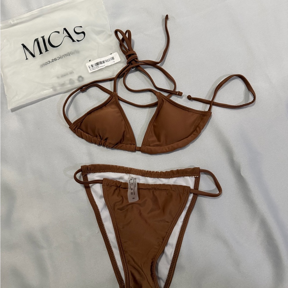 MICAS Brown Triangle Bikini Set